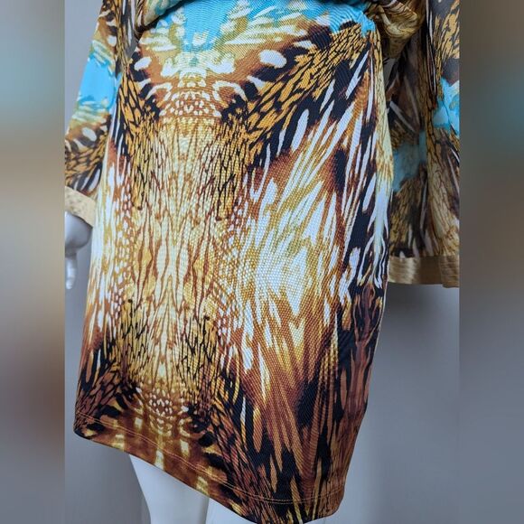 Bebe Kimono Sleeve Mini Dress – Size Small – Abstract Animal Print - Picture 6 of 9